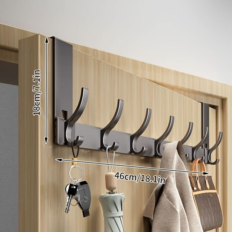 Over-Door Hook Aluminum No-Drill 6 or 7 Hooks