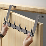 Over-Door Hook Aluminum No-Drill 6 or 7 Hooks