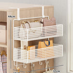 Over-The-Door Storage Organizer Mesh Baskets & 5 Hooks