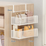 Over-The-Door Storage Organizer Mesh Baskets & 5 Hooks