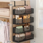 Over-The-Door Storage Organizer Mesh Baskets & 5 Hooks