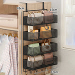 Over-The-Door Storage Organizer Mesh Baskets & 5 Hooks
