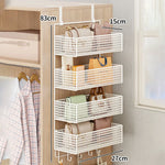 Over-The-Door Storage Organizer Mesh Baskets & 5 Hooks