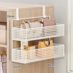 Over-The-Door Storage Organizer Mesh Baskets & 5 Hooks