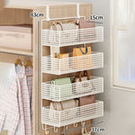 Over-The-Door Storage Organizer Mesh Baskets & 5 Hooks