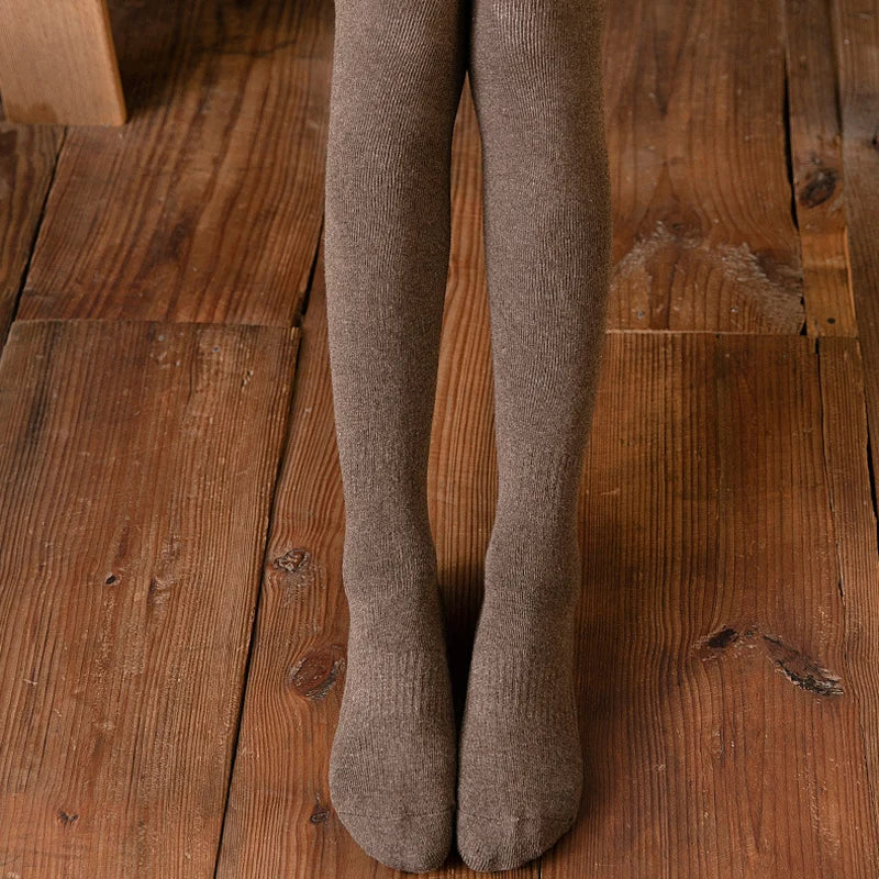 Over-The-Knee Socks Cable Knit Cotton Blend Non-Slip