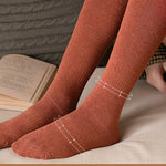 Over-The-Knee Socks Cable Knit Cotton Blend Non-Slip