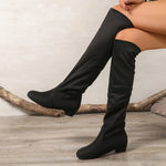 Over-the-Knee Boots Pull-On Low Block Heel