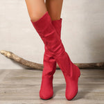 Over-the-Knee Boots Pull-On Low Block Heel