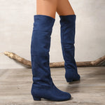 Over-the-Knee Boots Pull-On Low Block Heel