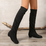Over-the-Knee Boots Pull-On Low Block Heel