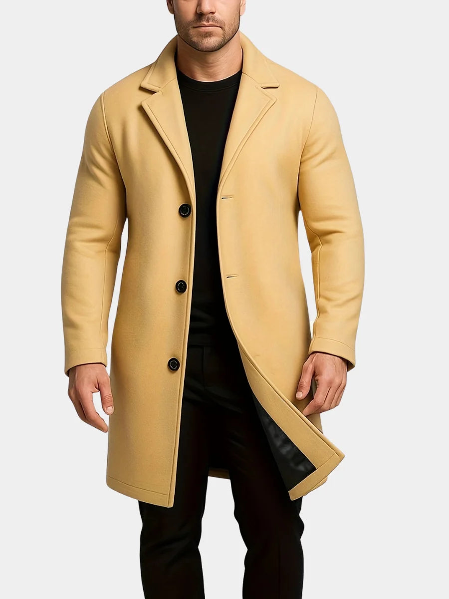 Overcoat Mid-Length Fully Lined Button Front