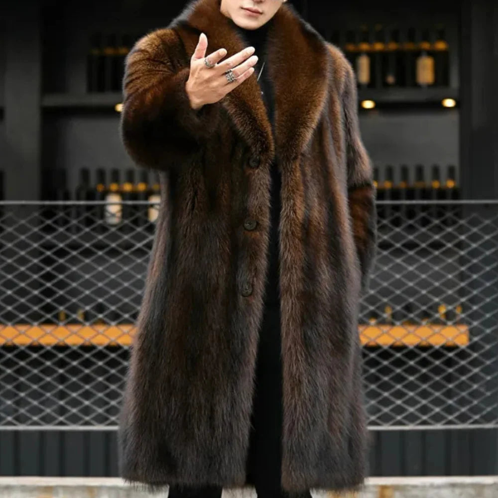 Overcoat Warm Winter Button Closure Spacious Pockets
