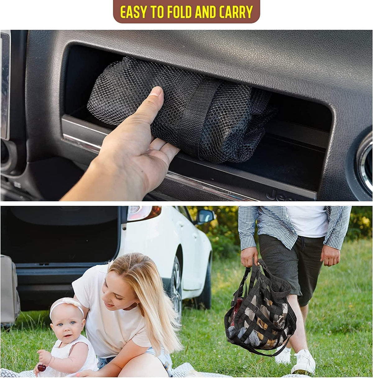 Overhead Cargo Net Double-Layer Mesh Zipper Closure