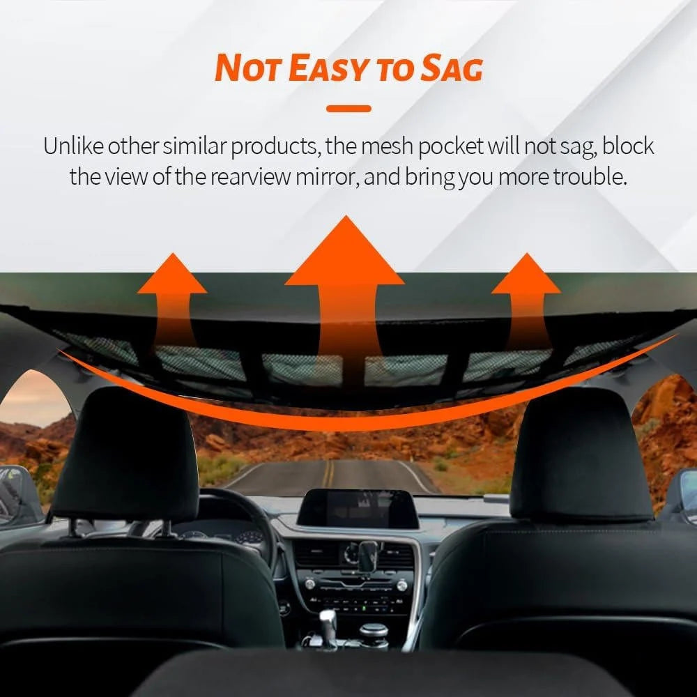 Overhead Cargo Net Double-Layer Mesh Zipper Closure