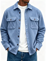 Overshirt Soft Fleece Relaxed Fit Snap-Button Front