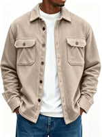Overshirt Soft Fleece Relaxed Fit Snap-Button Front