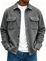 Overshirt Soft Fleece Relaxed Fit Snap-Button Front