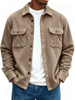 Overshirt Soft Fleece Relaxed Fit Snap-Button Front