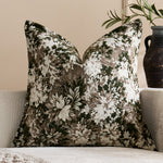 Oversized Throw Pillow Cover Jacquard Floral Velvet Hidden Zipper