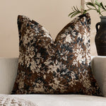 Oversized Throw Pillow Cover Jacquard Floral Velvet Hidden Zipper