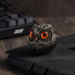 Owl Figurine Bronze Detailed Feather Design Compact Display Decor