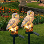 Owl Garden Light Solar Powered IP65 Weather-Resistant Warm White LED