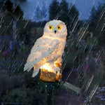 Owl Garden Light Solar Powered IP65 Weather-Resistant Warm White LED
