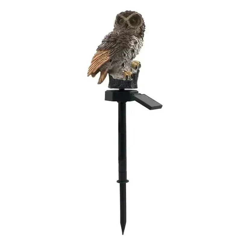 Owl Garden Light Solar Powered IP65 Weather-Resistant Warm White LED