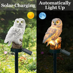 Owl Garden Light Solar Powered IP65 Weather-Resistant Warm White LED