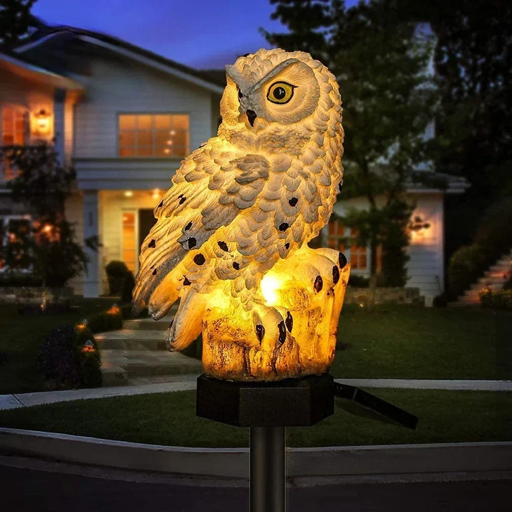 Owl Garden Light Solar-Powered Warm White LED IP65