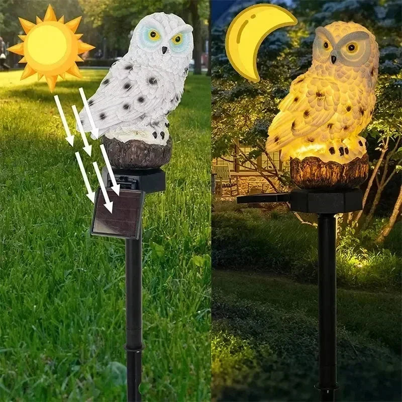 Owl Garden Light Solar-Powered Warm White LED IP65
