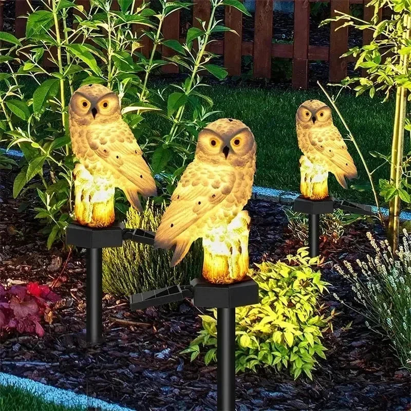 Owl Garden Light Solar-Powered Warm White LED IP65