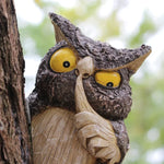 Owl Garden Ornament Resin Hanging Outdoor Decor