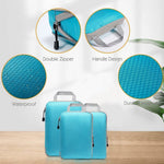 Packing Cube Set Of Three Zippered Compression Waterproof Fabric