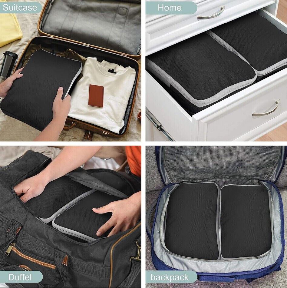 Packing Cube Set Of Three Zippered Compression Waterproof Fabric