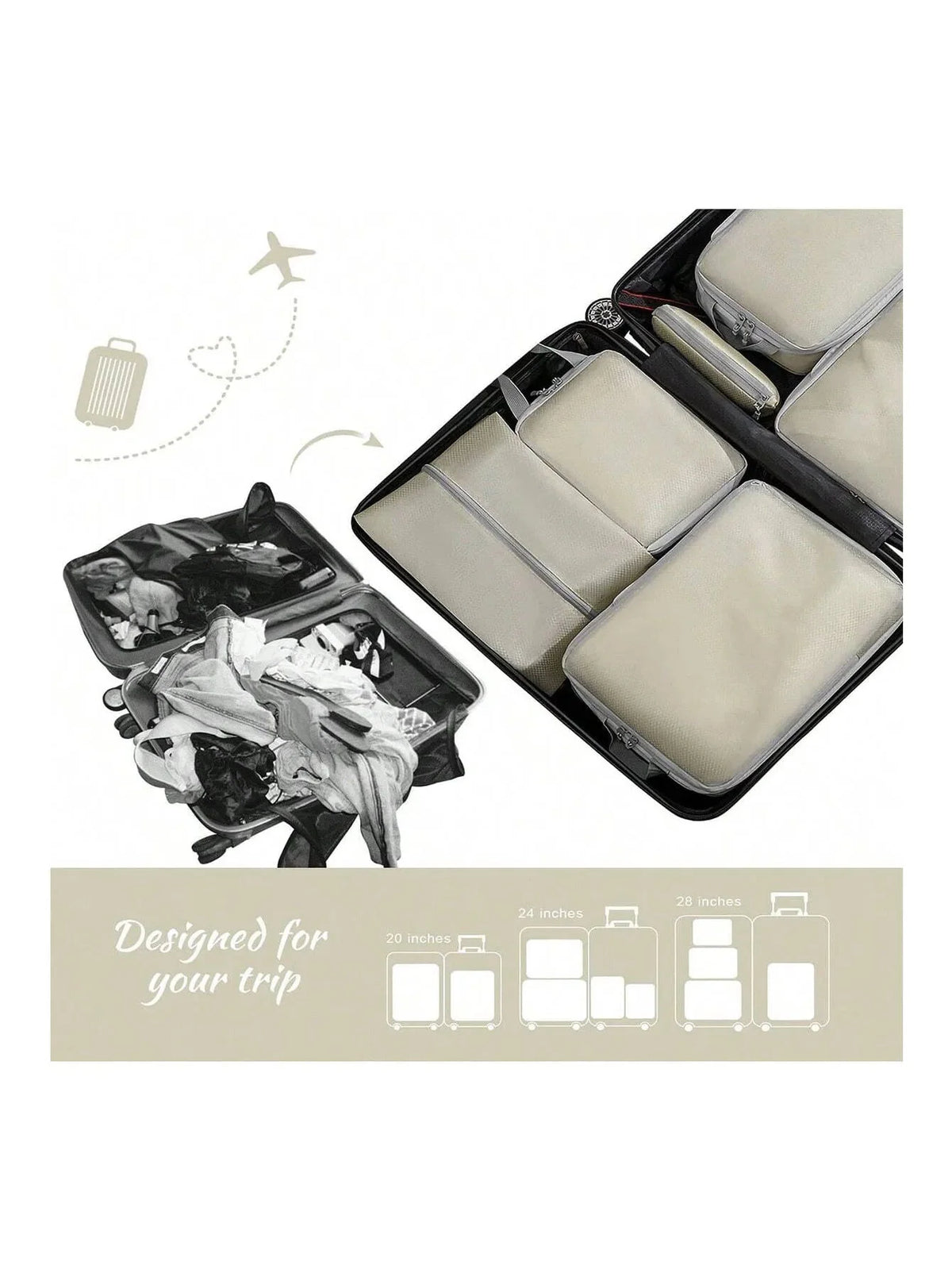Packing Cubes Compressible Lightweight Set of 8