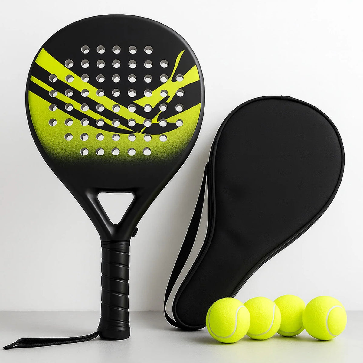 Padel Racket Set 4D Carbon EVA Core Padded Case