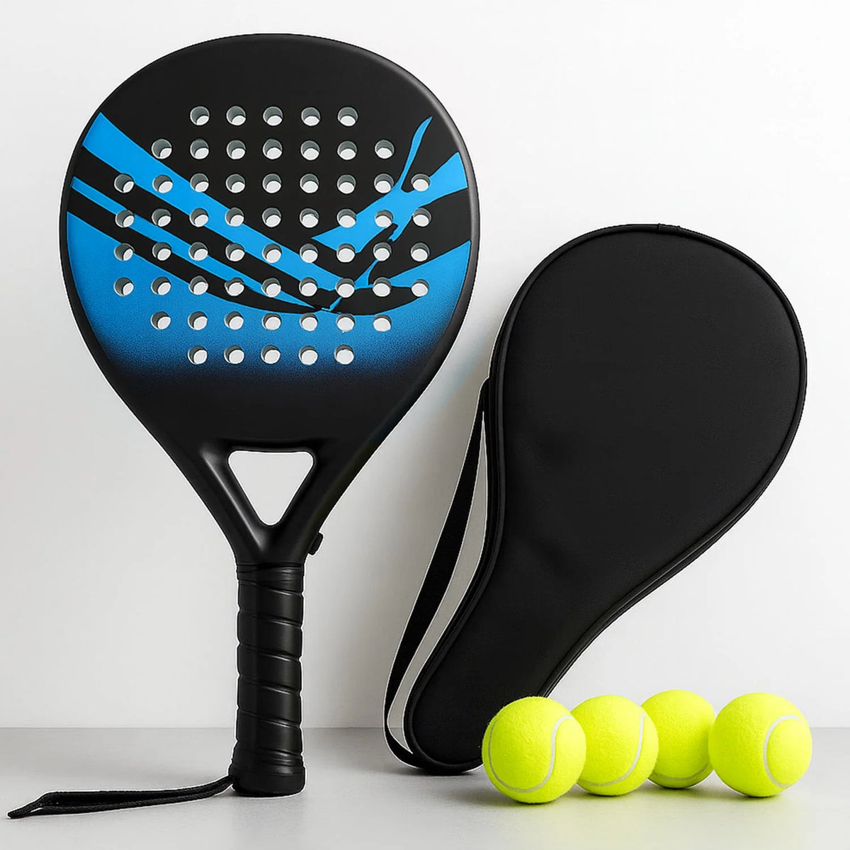 Padel Racket Set 4D Carbon EVA Core Padded Case