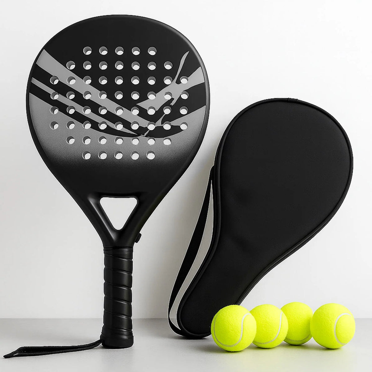Padel Racket Set 4D Carbon EVA Core Padded Case