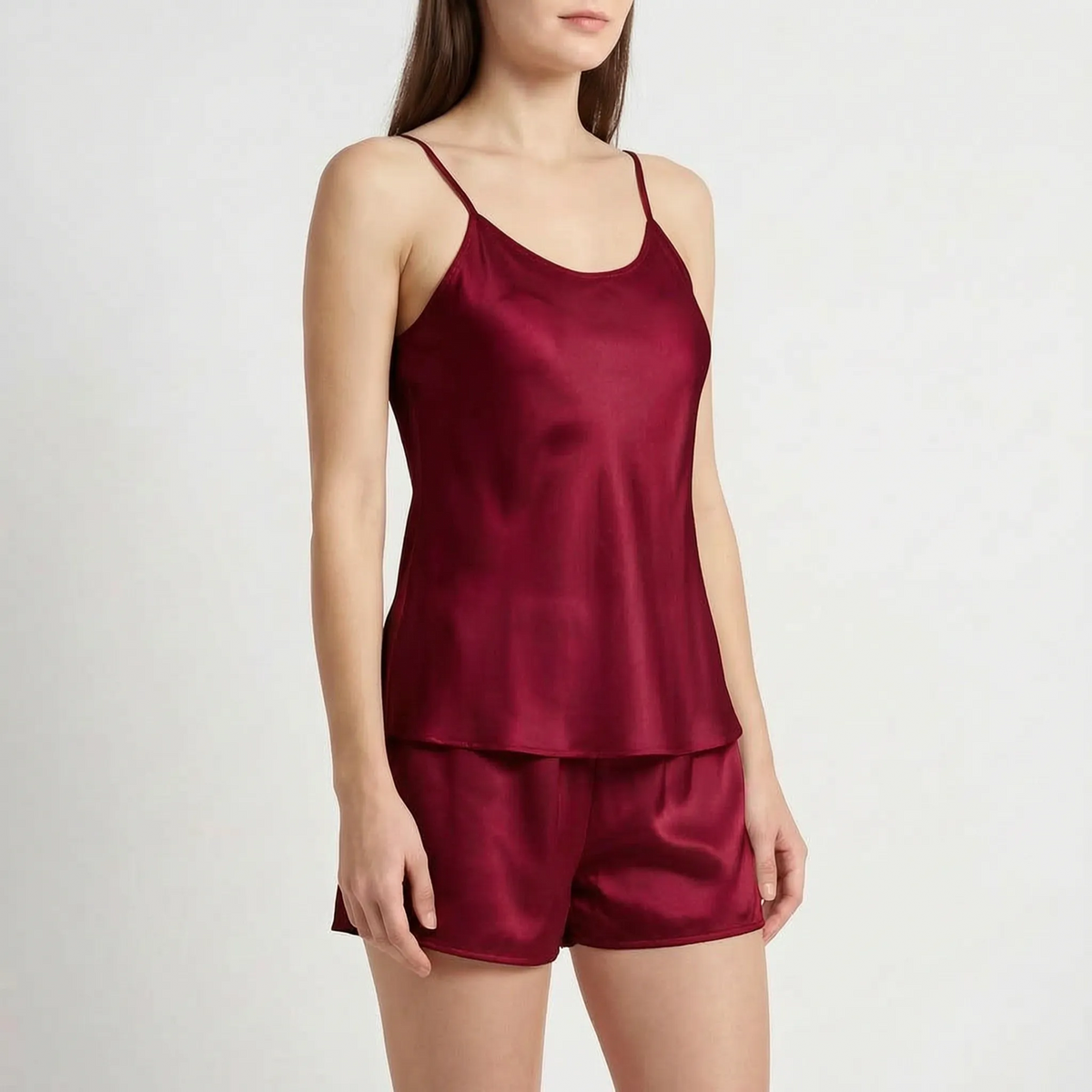 Pajama Set Mulberry Silk Sleeveless Adjustable Straps