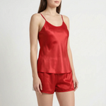 Pajama Set Mulberry Silk Sleeveless Adjustable Straps