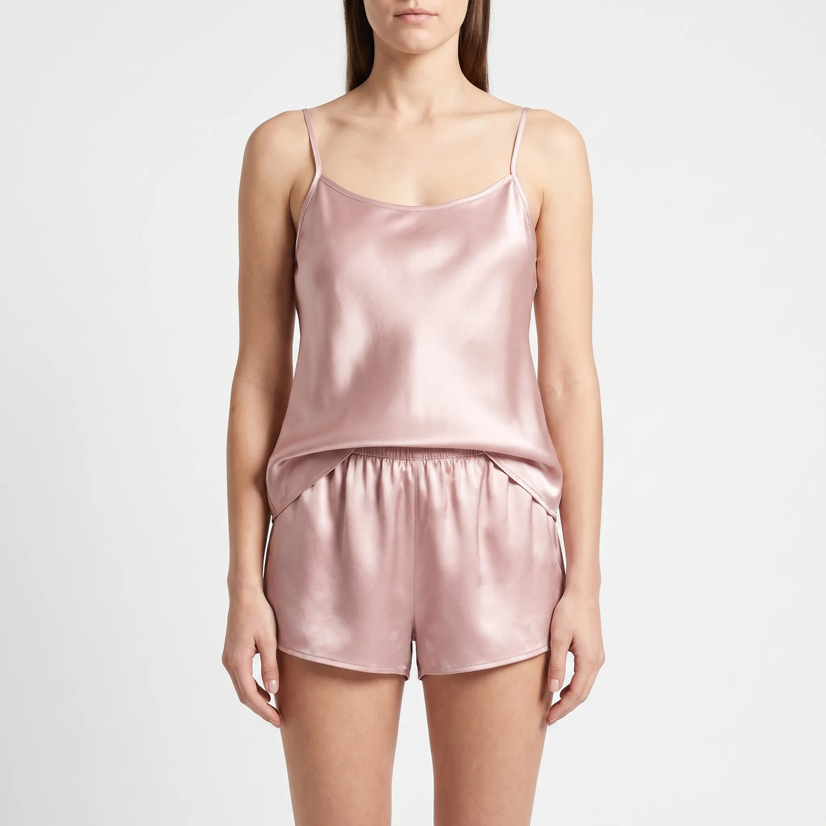 Pajama Set Mulberry Silk Sleeveless Adjustable Straps