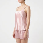 Pajama Set Mulberry Silk Sleeveless Adjustable Straps