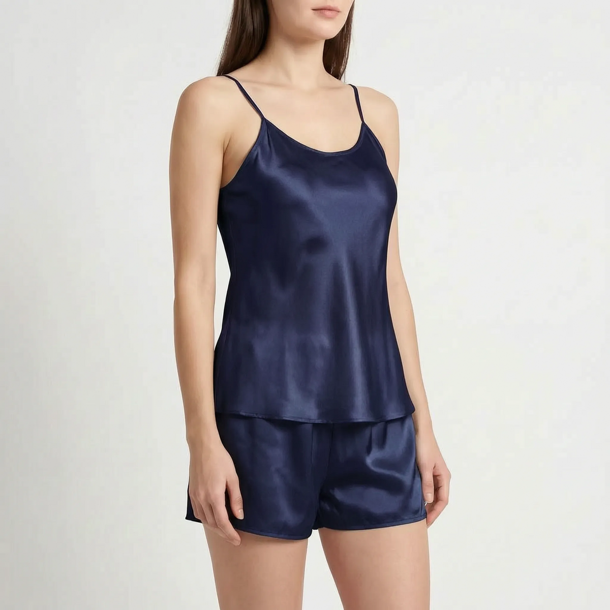 Pajama Set Mulberry Silk Sleeveless Adjustable Straps