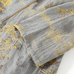 Pajama Set Pure Cotton Kimono Style Watercolor Print