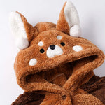 Pajama Set Red Panda Hooded Robe Removable Tail