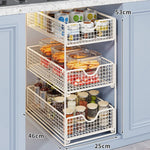 Pantry Basket Organizer Slide-Out Wire Drawers