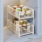 Pantry Basket Organizer Slide-Out Wire Drawers
