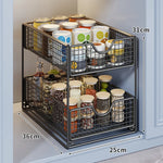 Pantry Basket Organizer Slide-Out Wire Drawers